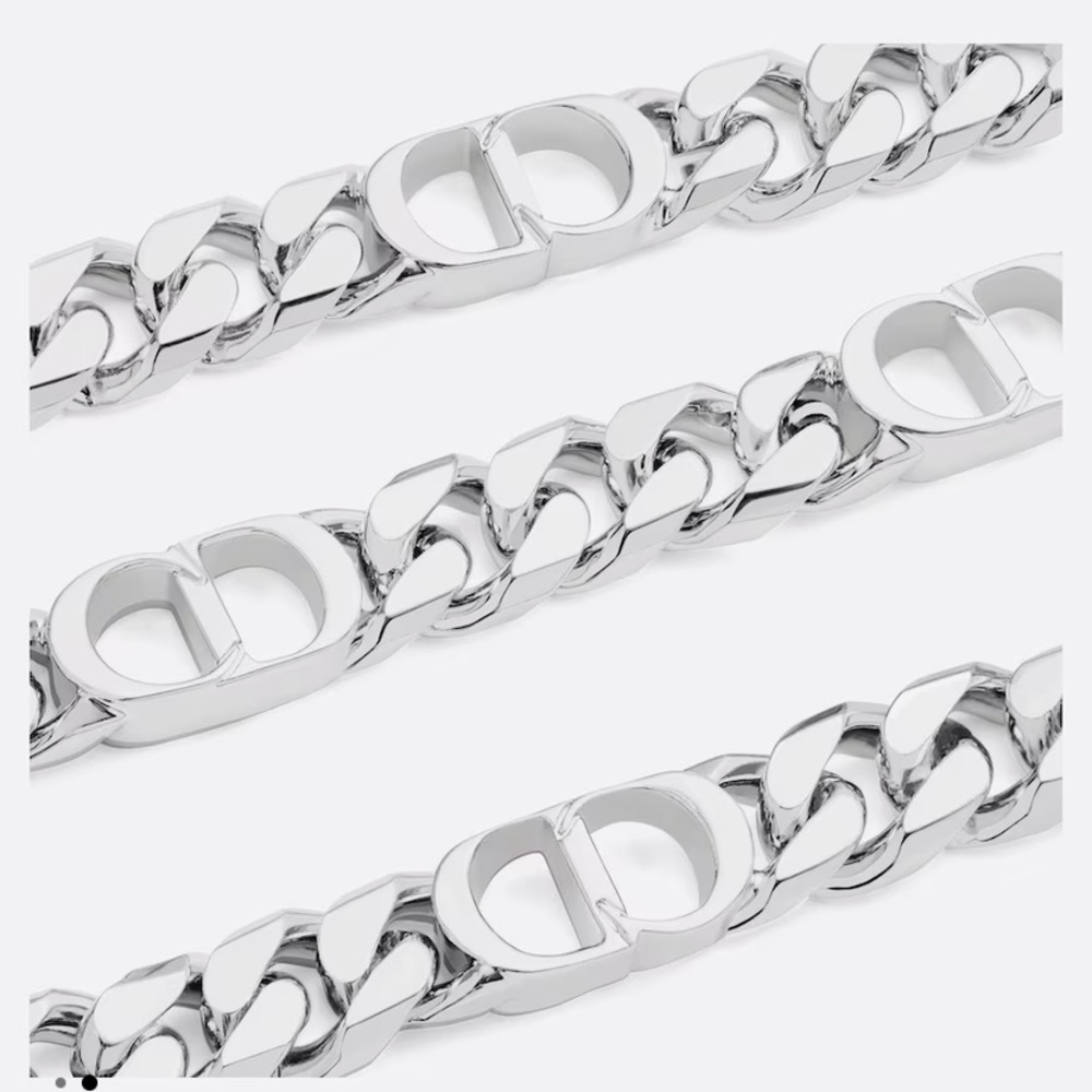 CHRISTIAN DIOR ICON THIN CHAIN LINK NECKLACE